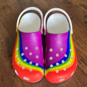 Rainbow Crocs Men’s size 12